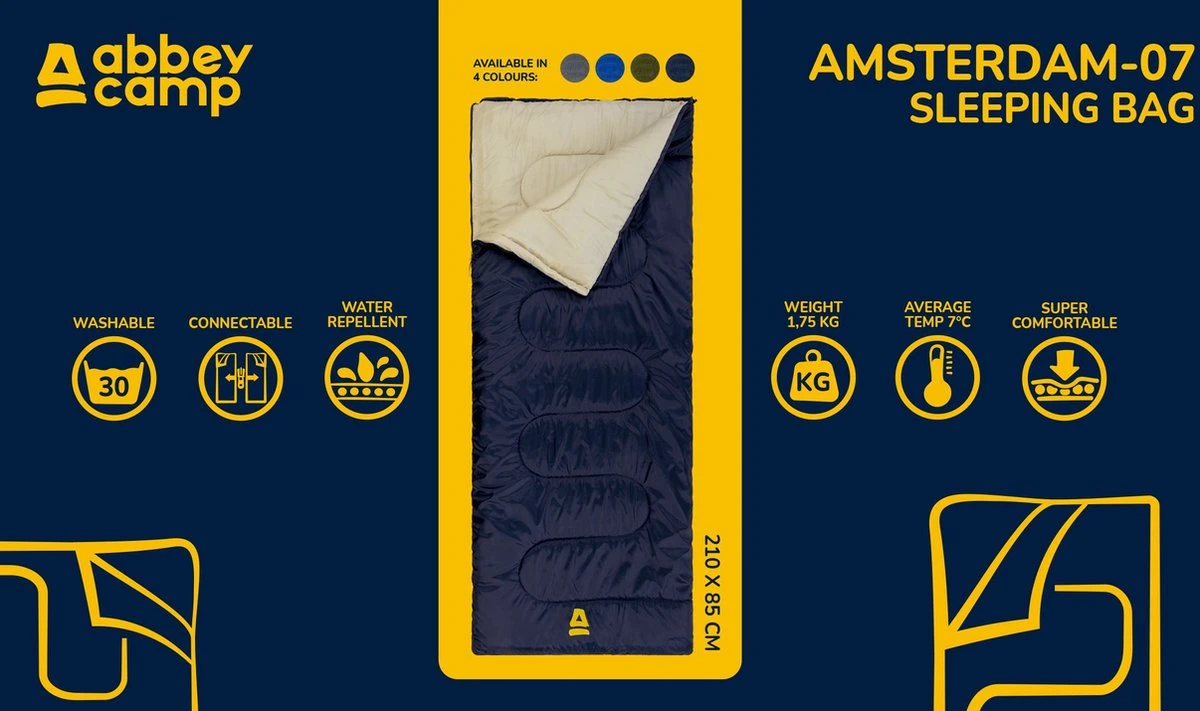 Abbey Camp Slaapzak Amsterdam-07 - Dekenmodel - 210 x 85 cm - Groen Abbey Camp Slaapzak Amsterdam-07 - Dekenmodel - 210 X 85 Cm - Groen -Bo-Camp Verkoop 1200x711 3