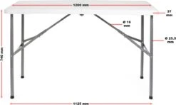 Toboli Klaptafel 120x60x74cm Campingtafel Wit; Bijzettafel, Inklapbare Tafel - Multistrobe 3 Toboli Klaptafel 120x60x74cm Campingtafel Wit; Bijzettafel, Inklapbare Tafel - Multistrobe -Bo-Camp Verkoop 1200x721