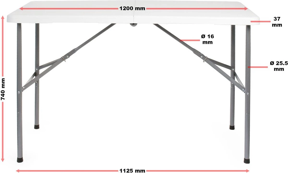 Toboli klaptafel 120x60x74cm campingtafel wit; bijzettafel, inklapbare tafel - Multistrobe Toboli Klaptafel 120x60x74cm Campingtafel Wit; Bijzettafel, Inklapbare Tafel - Multistrobe -Bo-Camp Verkoop