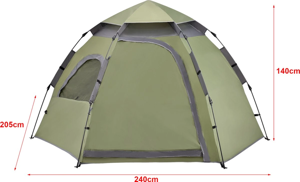 Tent Nybro automatisch 240x205x140 cm donkergroen Pro-Tec Tent Nybro Automatisch 240x205x140 Cm Donkergroen -Bo-Camp Verkoop 1200x726 2
