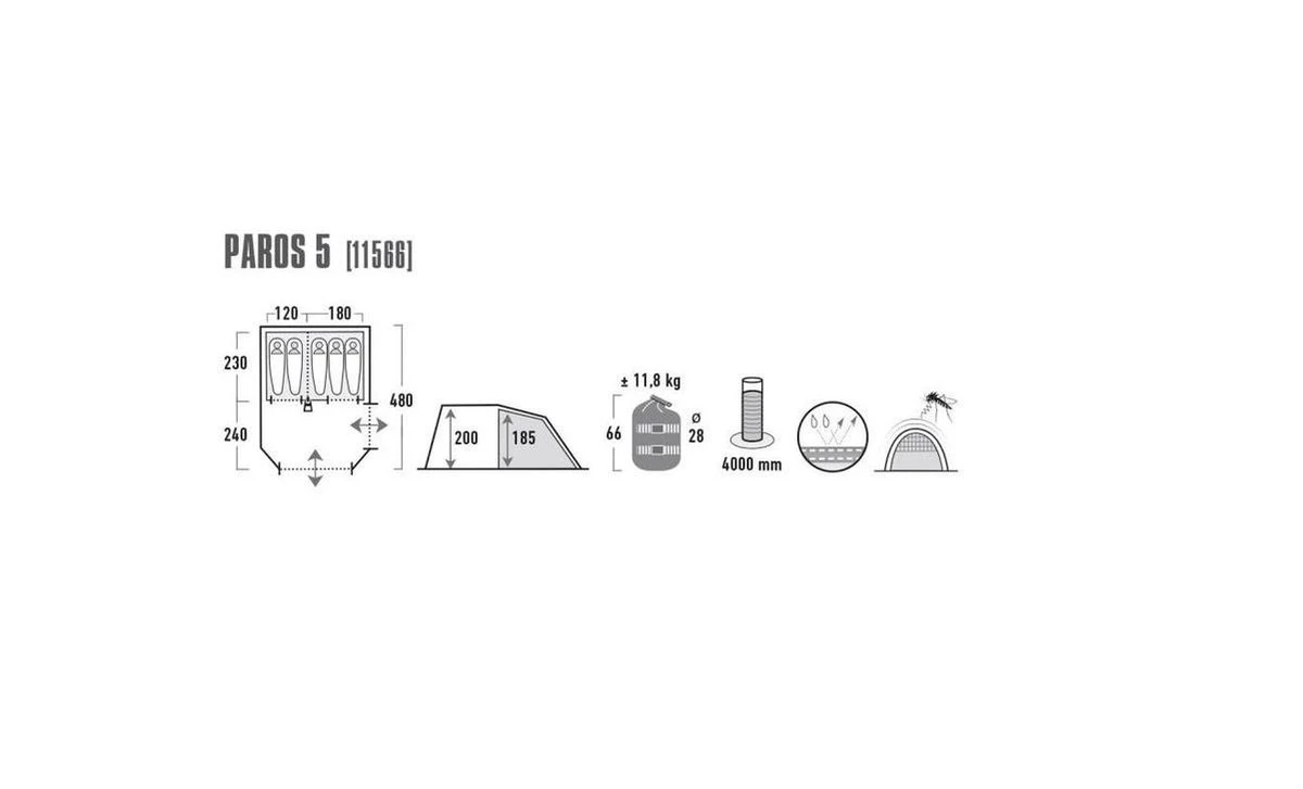 High Peak Paros 5 Tunneltent - 5-Persoons - Donkergrijs High Peak Paros 5 Tunneltent - 5-Persoons - Donkergrijs -Bo-Camp Verkoop 1200x727 1