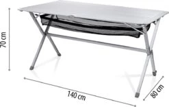 Campart Campingtafel XL TA-0806 - Opvouwbaar, Lichtgewicht En Met Verstelbare Poten - Kampeertafel Inklapbaar Inclusief Opbergtas - 140 X 80 X 70 Cm - Wit -Bo-Camp Verkoop 1200x756 2
