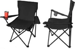 Campingstoel Vouwstoel Visstoel - Zwart - Draaggewicht 100kg -Bo-Camp Verkoop 1200x783