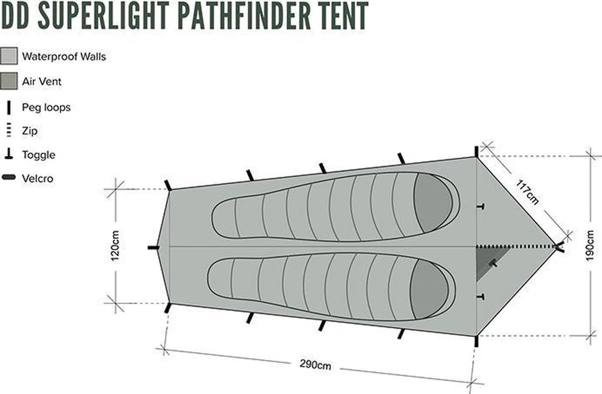 Dd Superlight Pathfinder Tent - Groen - 2 Persoons Dd Superlight Pathfinder Tent - Groen - 2 Persoons -Bo-Camp Verkoop 1200x787 2