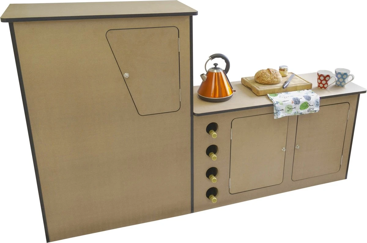 Camper Keuken MDF - Linkerkant EU - Inclusief Kledingstang + Wijnrek - Onbewerkt - Inbouw kasten Inrichting Kampeerauto Caravan Camper Keuken MDF - Linkerkant EU - Inclusief Kledingstang + Wijnrek - Onbewerkt - Inbouw Kasten Inrichting Kampeerauto Caravan -Bo-Camp Verkoop 1200x794 10