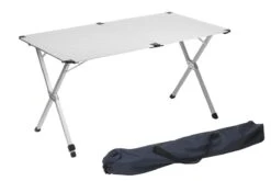 Campart Campingtafel XL TA-0806 - Opvouwbaar, Lichtgewicht En Met Verstelbare Poten - Kampeertafel Inklapbaar Inclusief Opbergtas - 140 X 80 X 70 Cm - Wit -Bo-Camp Verkoop 1200x802