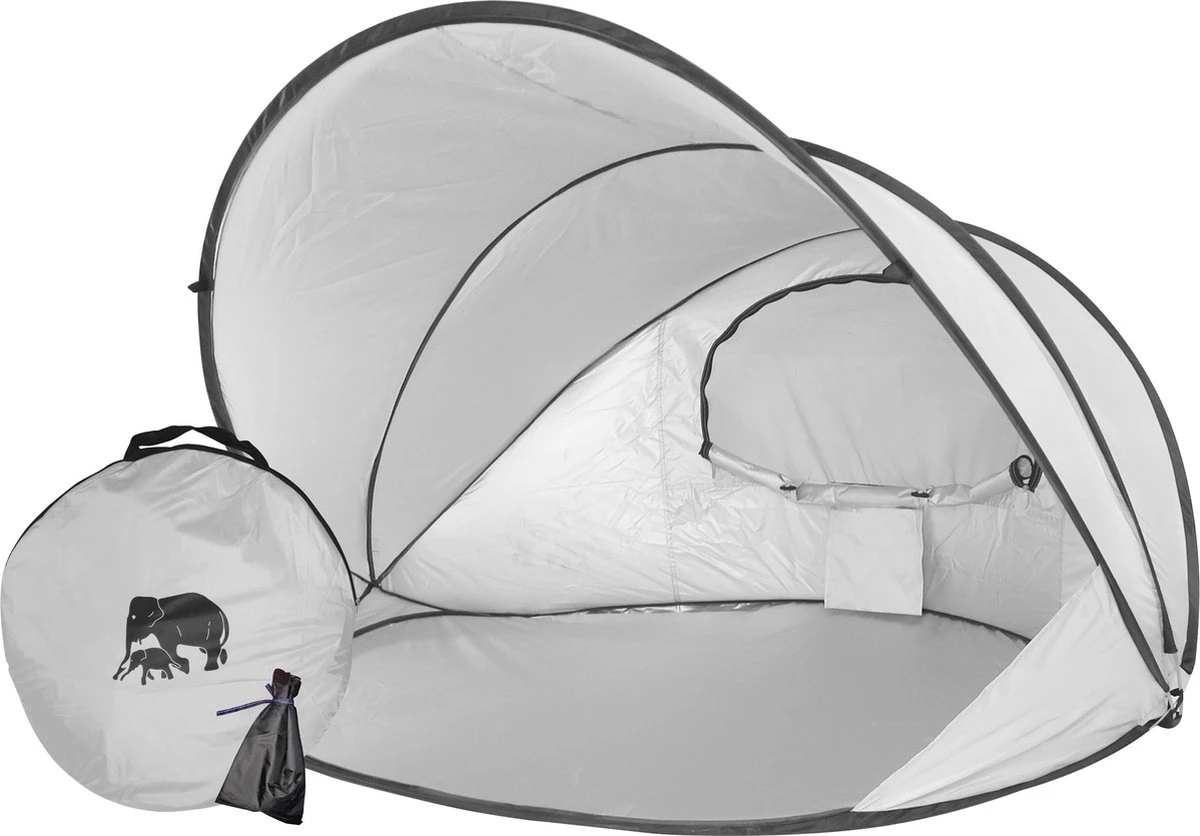 Deryan Luxe Pop Up Strandtent XXL - Anti-UV 50+ - Zilver Deryan Luxe Pop Up Strandtent XXL - Anti-UV 50+ - Zilver -Bo-Camp Verkoop 1200x836 1