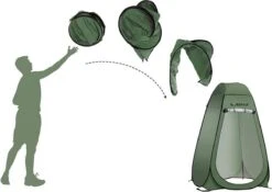 NordFalk Douchetent Pop-up 190 Cm - Camping Douche - Omkleedtent - Incl. Tentharingen En Draagtas - Groen -Bo-Camp Verkoop 1200x848 2