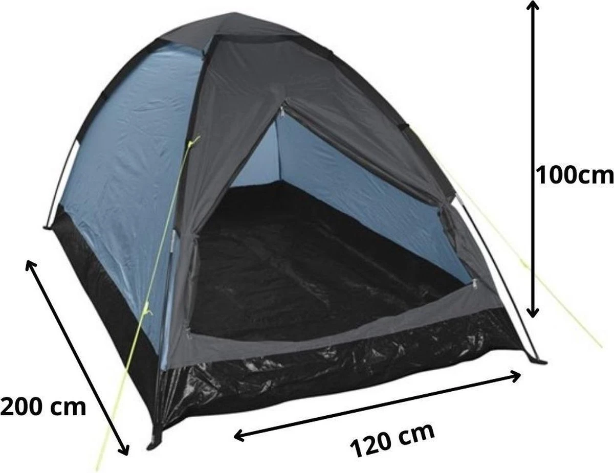 Orange85 Tent - 1 Persoons - festivaltent - Blauw - Glow In The Dark - 200x120x100 cm - Polyester Orange85 Tent - 1 Persoons - Festivaltent - Blauw - Glow In The Dark - 200x120x100 Cm - Polyester -Bo-Camp Verkoop 1200x925 1