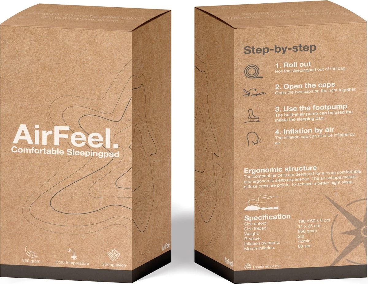 AirFeel opblaasbaar slaapmatje - Ingebouwde pomp en kussen - lichtgewicht - 196 x 60 x 6cm - Gray AirFeel Opblaasbaar Slaapmatje - Ingebouwde Pomp En Kussen - Lichtgewicht - 196 X 60 X 6cm - Gray -Bo-Camp Verkoop 1200x928 4