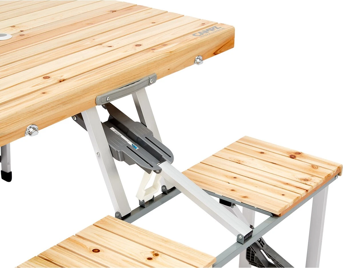 CAMPZ Fir Wood Picknicktafel, bruin/grijs CAMPZ Fir Wood Picknicktafel, Bruin/grijs -Bo-Camp Verkoop