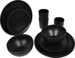 Bo-Camp Industrial - Servies - Orville - Campingbord - 16-delig - Mat Zwart -Bo-Camp Verkoop 1200x938 2