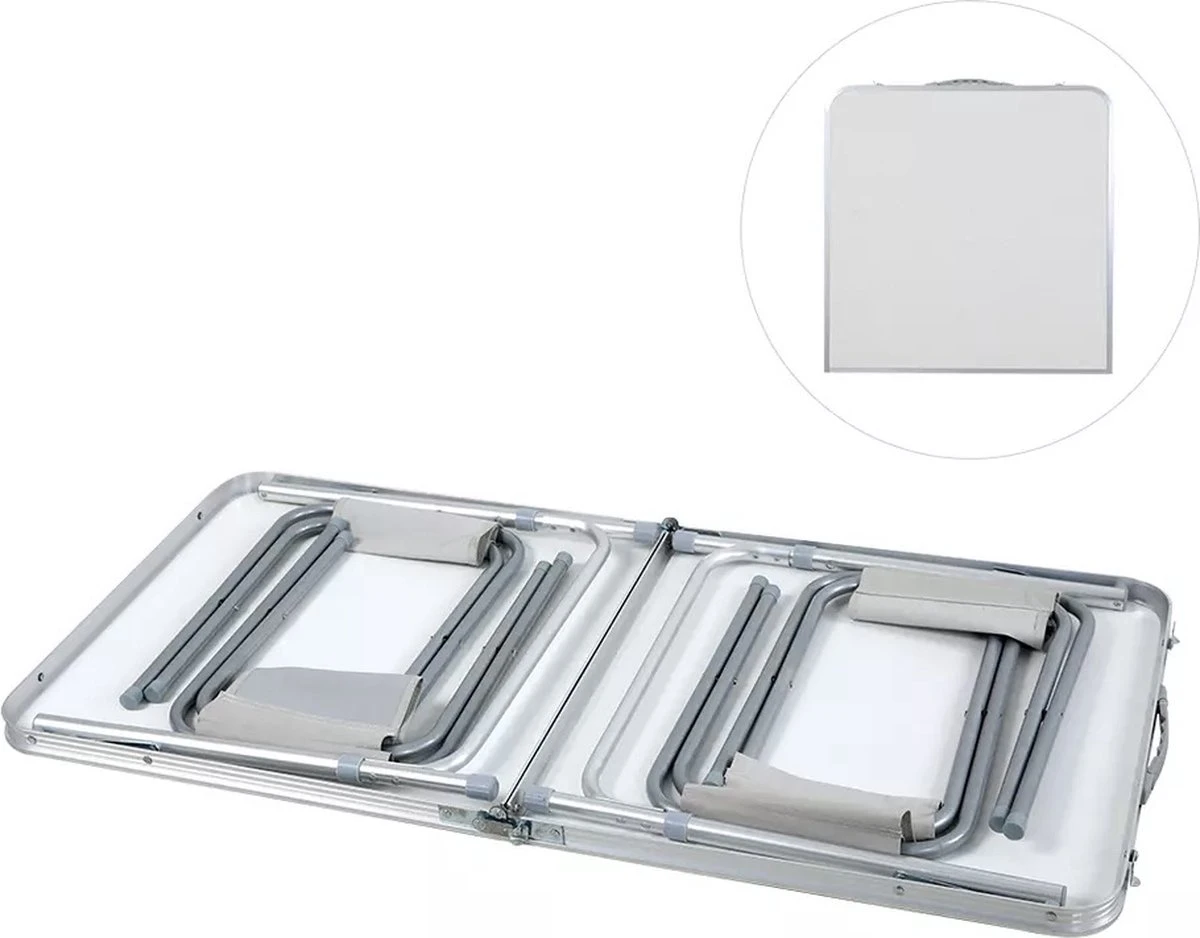 Campingtafel - opklapbaar - 75 x 55 x 70 cm - compact - met handvat Merkloos Campingtafel - Opklapbaar - 75 X 55 X 70 Cm - Compact - Met Handvat -Bo-Camp Verkoop