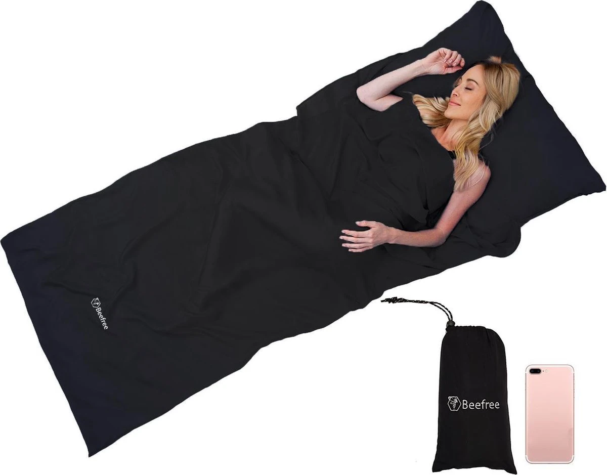 Beefree lakenzak - Dunne zomerslaapzak - liner - Zwart Beefree Lakenzak - Dunne Zomerslaapzak - Liner - Zwart -Bo-Camp Verkoop 1200x939 1