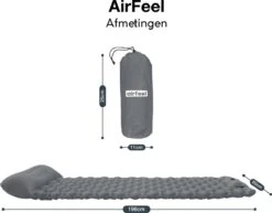 AirFeel Opblaasbaar Slaapmatje - Ingebouwde Pomp En Kussen - Lichtgewicht - 196 X 60 X 6cm - Gray 5 AirFeel Opblaasbaar Slaapmatje - Ingebouwde Pomp En Kussen - Lichtgewicht - 196 X 60 X 6cm - Gray -Bo-Camp Verkoop 1200x939 3