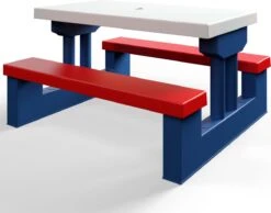 Merkloos Kinder Picknicktafel Met Parasol - Blauw -Bo-Camp Verkoop 1200x944