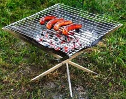 Firekorf + Grill + Spit : Opvouwbare Vuurkorf / Vuurschaal Met Rooster En Spit - Draagbare BBQ - Opbergtas - Kampeer Grill - Kookset -Bo-Camp Verkoop 1200x946 1