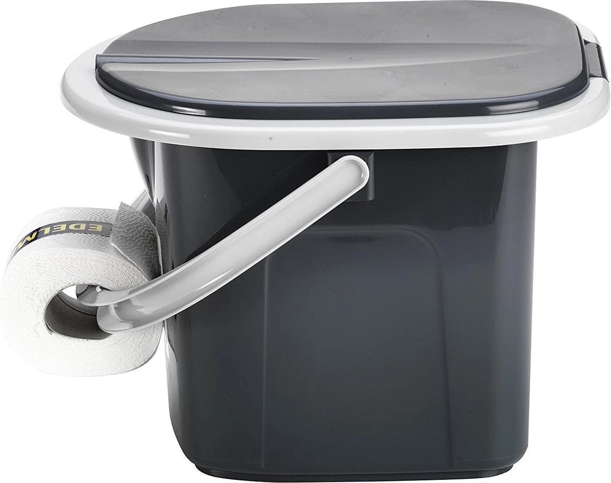 Branq Toiletemmer Draagbaar met Deksel - 15,5L - Antraciet Branq Toiletemmer Draagbaar Met Deksel - 15,5L - Antraciet -Bo-Camp Verkoop 1200x948 1