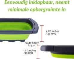 Buxibo - 3-Delige Keuken Vergiet Set Inklapbaar Groen/Grijs -Bo-Camp Verkoop 1200x948 2