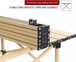 Buxibo - Lichtgewicht Vouwbare Campingtafel - Inklapbaar - Vis/Tuin/Picknick Tafel - Kamperen - Met Opberghoes - Aluminium - Grijs -Bo-Camp Verkoop 1200x967