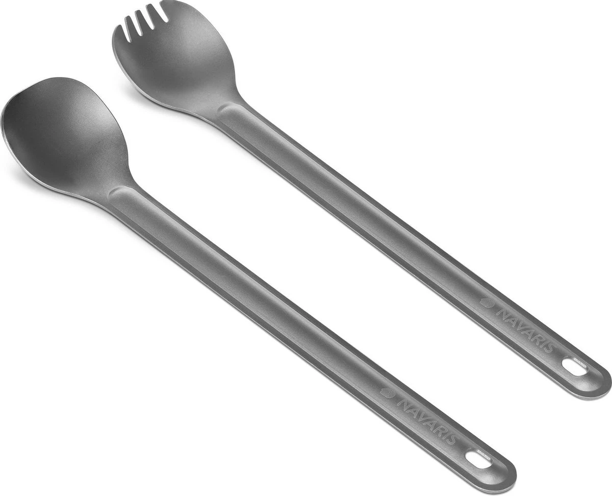 Navaris spork en lepel met extra lange handgreep - Campingbestek van titanium - Bestek voor onderweg - Lichtgewicht - Inclusief bewaarzakje Navaris Spork En Lepel Met Extra Lange Handgreep - Campingbestek Van Titanium - Bestek Voor Onderweg - Lichtgewicht - Inclusief Bewaarzakje -Bo-Camp Verkoop 1200x974 2