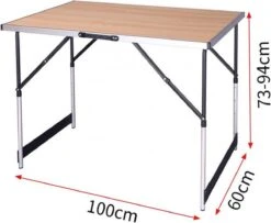 Kamyra® Campingtafel Inklapbaar - Kampeertafel, Partytafel - Opvouwbaar, Lichtgewicht & In Hoogte Verstelbaar - Aluminium/Hout 6 Kamyra® Campingtafel Inklapbaar - Kampeertafel, Partytafel - Opvouwbaar, Lichtgewicht & In Hoogte Verstelbaar - Aluminium/Hout -Bo-Camp Verkoop 1200x984