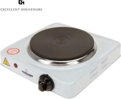 Kookplaat Basic Ø 16 Cm Elektrisch Wit Enkel Pits 1000W 5-standen 22 X 22 X 7 Cm