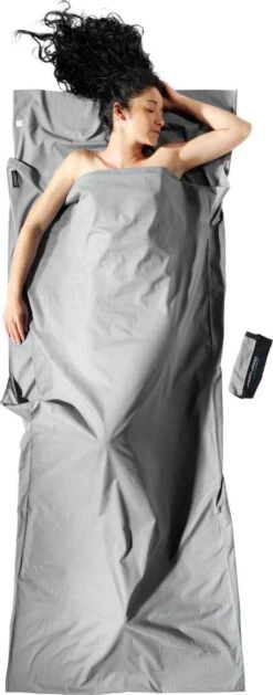 Cocoon Travelsheet InsectShield 100% Katoen - Safari Grey -Bo-Camp Verkoop 471x1200 3