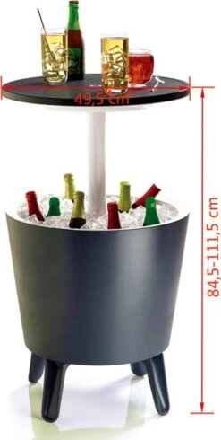 Keter Coolbar Partytafel – 49,5x49,5x57cm - Antraciet -Bo-Camp Verkoop 605x1200 1