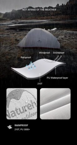 Cloud Up 1 Upgraded - Naturehike® - 1 Persoons Tent - Lichtgewicht Tent - Incl. Grondzeil - 210T 3000mm - Outdoor - Waterdicht - Hiking & Wandelen 3 Cloud Up 1 Upgraded - Naturehike® - 1 Persoons Tent - Lichtgewicht Tent - Incl. Grondzeil - 210T 3000mm - Outdoor - Waterdicht - Hiking & Wandelen -Bo-Camp Verkoop 637x1200