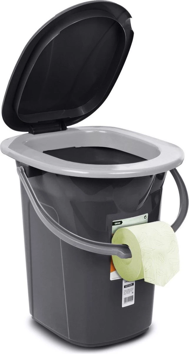 Campingtoilet 19L Mobiele toiletemmer Reistoilet Toiletemmer Toilet Mobiele camping Antraciet Campingtoilet 19L Mobiele Toiletemmer Reistoilet Toiletemmer Toilet Mobiele Camping Antraciet -Bo-Camp Verkoop