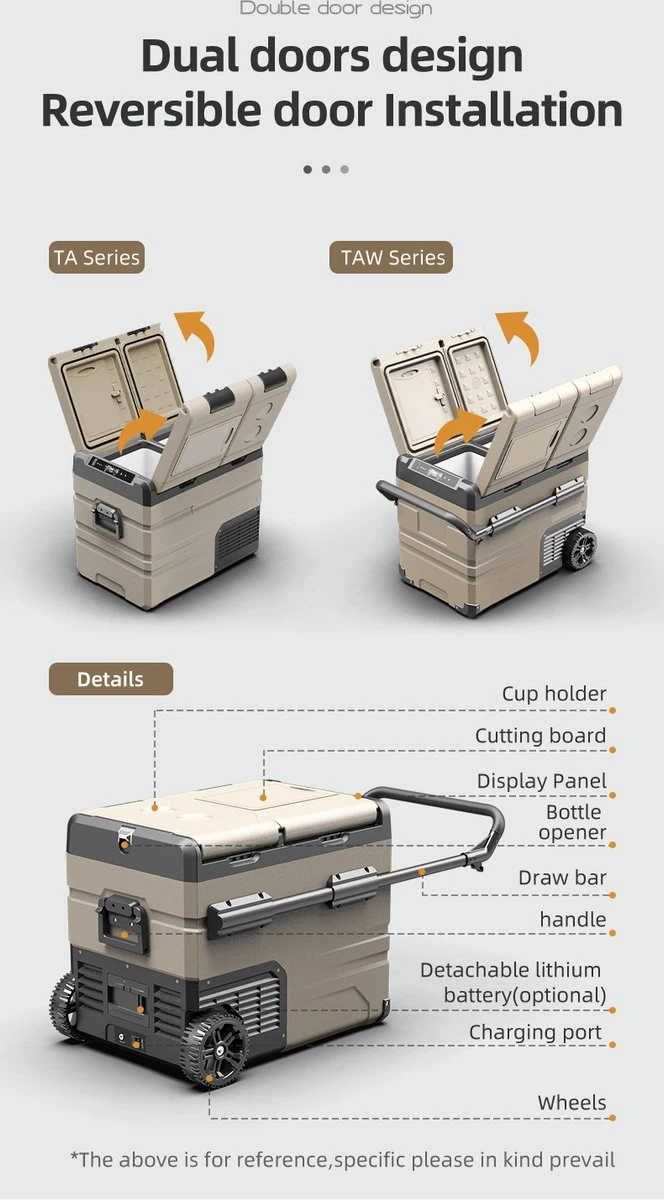 Alpicool 55L - koelkast/vriezer - 12V-24V/230V - compressor - APP - Voor auto en huis - Outdoor camping benodigdheden Alpicool 55L - Koelkast/vriezer - 12V-24V/230V - Compressor - APP - Voor Auto En Huis - Outdoor Camping Benodigdheden -Bo-Camp Verkoop