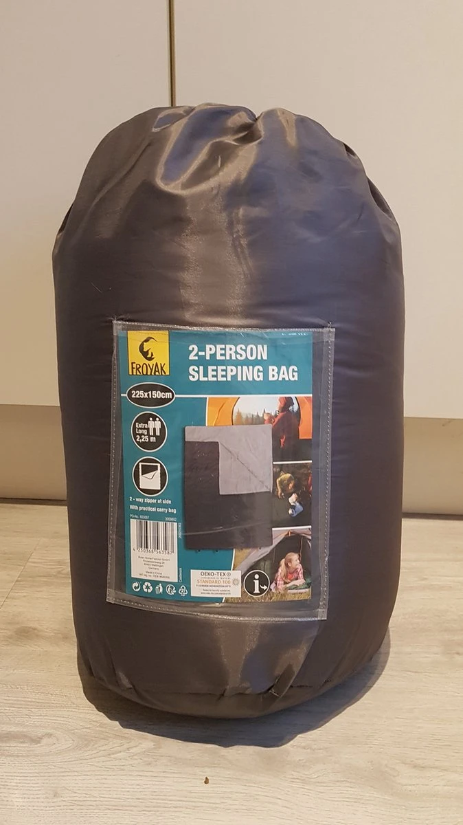 Froyak - 2-persoons slaapzak XXL Grijs 225 x 150 cm - Tweepersoonsslaapzak - Tweepersoons - Slaapzak Froyak - 2-persoons Slaapzak XXL Grijs 225 X 150 Cm - Tweepersoonsslaapzak - Tweepersoons - Slaapzak -Bo-Camp Verkoop 674x1200 2