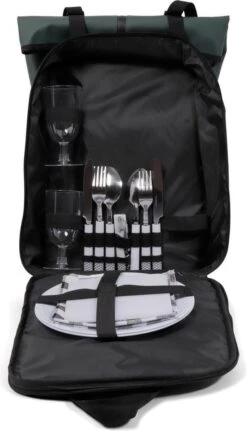 Norländer Picknick Rugtas - Koeltas - Inclusief Bestek - Groen -Bo-Camp Verkoop 687x1200 1