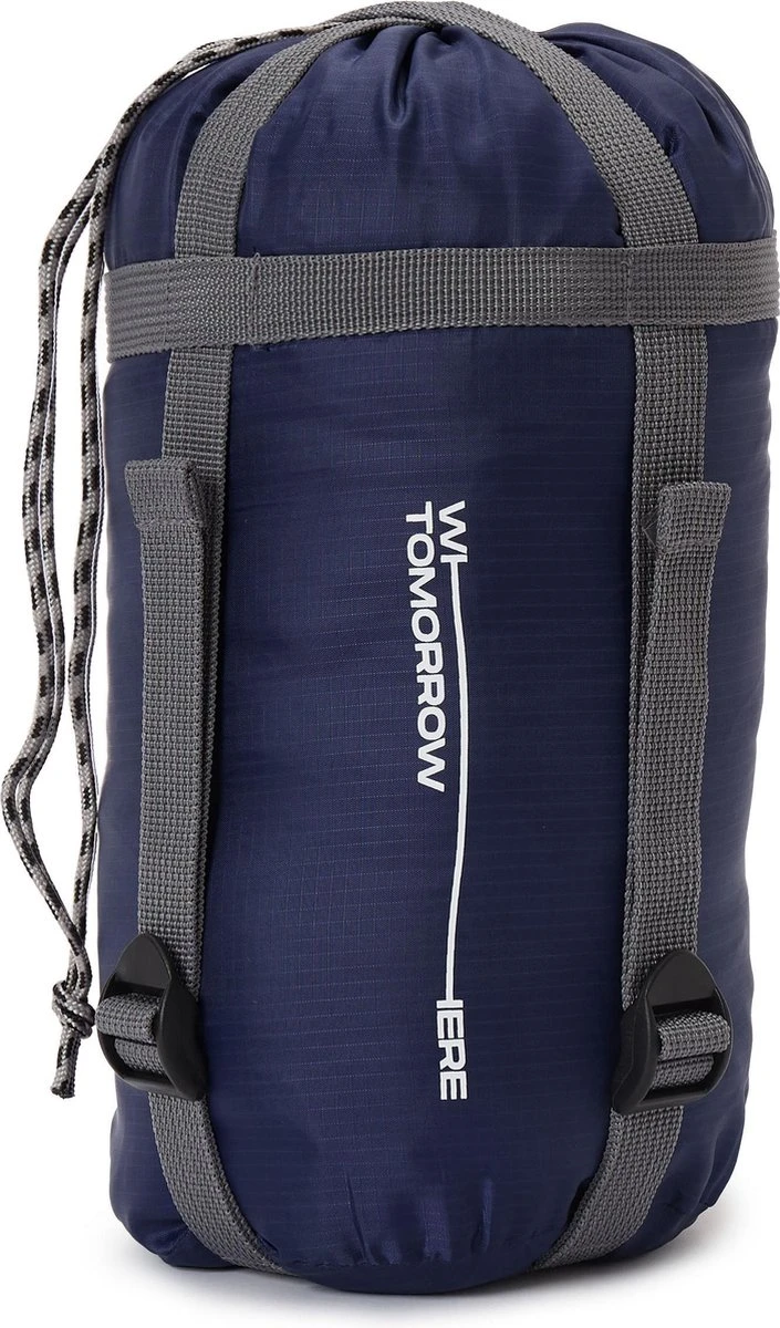 Where Tomorrow outdoor slaapzak | Klein en zacht | 220 x 80 cm x 50 cm, inclusief opbergzak |ingepakt 26 x 14 cm | 700g | marineblauw Where Tomorrow Outdoor Slaapzak | Klein En Zacht | 220 X 80 Cm X 50 Cm, Inclusief Opbergzak |ingepakt 26 X 14 Cm | 700g | Marineblauw -Bo-Camp Verkoop