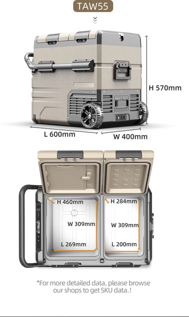 Alpicool 55L - koelkast/vriezer - 12V-24V/230V - compressor - APP - Voor auto en huis - Outdoor camping benodigdheden Alpicool 55L - Koelkast/vriezer - 12V-24V/230V - Compressor - APP - Voor Auto En Huis - Outdoor Camping Benodigdheden -Bo-Camp Verkoop 715x1200 2
