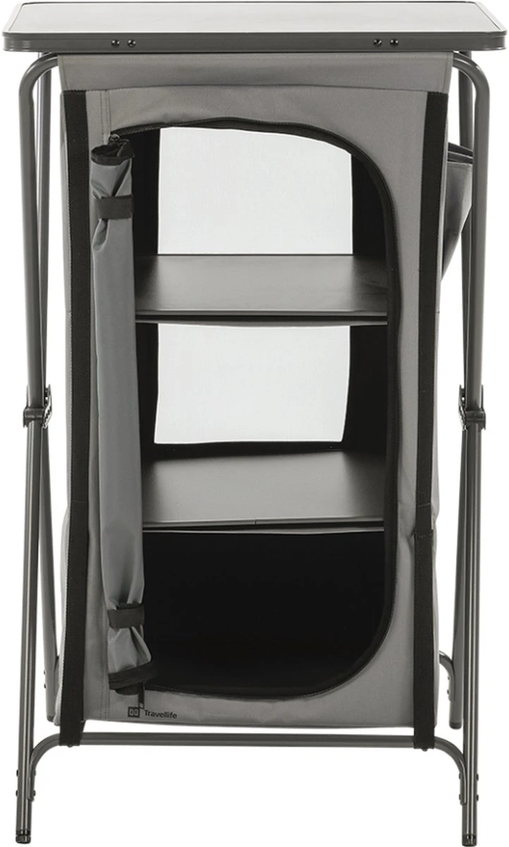 Travellife Toledo opbergkast opvouwbaar laag dark grey Travellife Toledo Opbergkast Opvouwbaar Laag Dark Grey -Bo-Camp Verkoop 722x1200 1