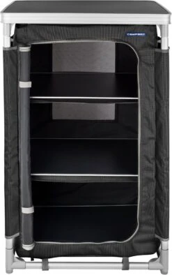 Campart Campingkast CU-0719 – Opvouwbaar En Verstelbaar - 4 Verstelbare Poten - 3 Lagen - Aluminium Frame - Grijs -Bo-Camp Verkoop 753x1200