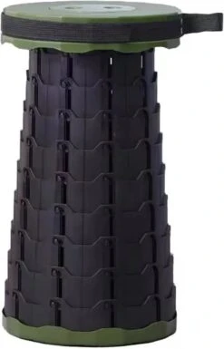 Kampeerkruk - Uitschuifbare Kruk - Military / Groen - Tot 120 Kg - Travel Stool - INCLUSIEF OPBERGZAK - Opvouwbare Campingkruk - Inklapbaar Krukje - Telescopische Kruk - Camping - Outdoor -Bo-Camp Verkoop 770x1200 1