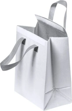 Merkloos Koeltas - Lunchtas - Koeltasje Lunch - Koelelementen - Isolatie - Volwassenen - Dames - Heren - Klittenbandsluiting - 23 X 29 Cm - Kunststof - Aluminium - Wit -Bo-Camp Verkoop 778x1200 5