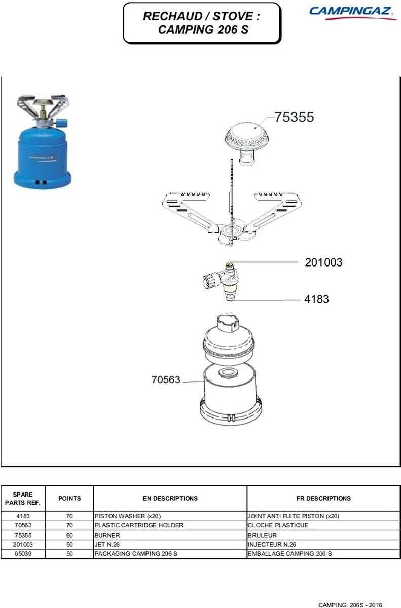 Campingaz 206 Camping kooktoestel - 1-pits - 1250 Watt Campingaz 206 Camping Kooktoestel - 1-pits - 1250 Watt -Bo-Camp Verkoop