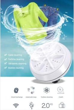 Mini Wasmachine Deluxe - Camping Accessoires - 2KG Wascapaciteit - Inclusief Afstandsbediening -Bo-Camp Verkoop 811x1200