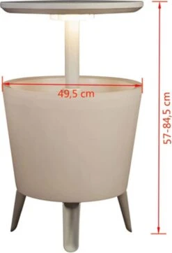 Keter Coolbar Partytafel – Lichtgevend - 49,5x49,5x57cm - Wit -Bo-Camp Verkoop 818x1200 12