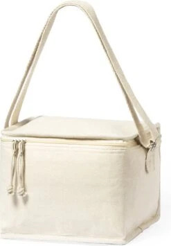 Merkloos Koeltas - Lunchtas - Koeltasje Lunch - Koelelementen - Isolatie - Volwassenen - Dames - Heren - 17 X 22 Cm - Katoen - Gebroken Wit