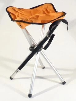Campingwinkels 9 Campusit Lichtgewicht Camping / Vis Krukje - 4-poot - Aluminium - Oranje