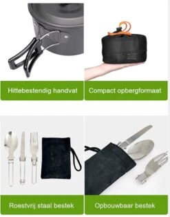 Hikr® Camping Pannenset - Complete 22-delige Kookset - Lichtgewicht - Kookgerei Servies - Outdoor - BPA-vrij - Keukengerei Set -Bo-Camp Verkoop 945x1200 3