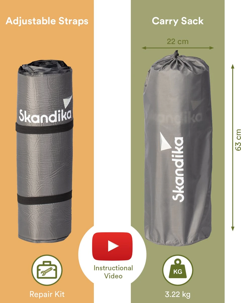 Skandika Easy Single Zelfopblaasbaar Slaapmat – Slaapmat – Slaapmat zelfopblazend – Logeerbed – Polyester, PVC - Premium zelfopblazend luchtbed, antislip-materiaal, ideaal voor camping – Outdoor, Camping – Kamperen – 196 x 60 x 10 cm – 3.2kg - grijs Skandika Easy Single Zelfopblaasbaar Slaapmat – Slaapmat – Slaapmat Zelfopblazend – Logeerbed – Polyester, PVC - Premium Zelfopblazend Luchtbed, Antislip-materiaal, Ideaal Voor Camping – Outdoor, Camping – Kamperen – 196 X 60 X 10 Cm – 3.2kg - Grijs -Bo-Camp Verkoop 958x1200 1
