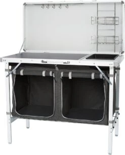 Campart Campingkeuken KI-0757 – Complete Keuken En Campingkast – Opvouwbaar En Inclusief Draagtas - Grijs -Bo-Camp Verkoop 969x1200 1