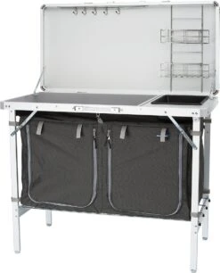 Campart Campingkeuken KI-0757 – Complete Keuken En Campingkast – Opvouwbaar En Inclusief Draagtas - Grijs -Bo-Camp Verkoop 969x1200 2