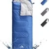 HikeMeister ® Mummy Slaapzak Kamperen Blauw Ca. 220 X 75 Cm Met Draagtas